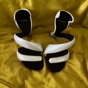white sandal heels brand new
